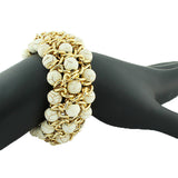 Crackle White Pearl Bracelet