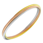 Stainless Steel Multi-Tone Interlocking Bangle Bracelets