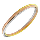 Stainless Steel Multi-Tone Interlocking Bangle Bracelets