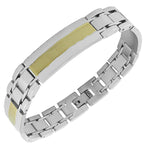 Stainless Steel Two-Tone Link Chain Men's Bracelet