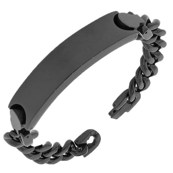 Stainless Steel Black Link Chain Men's Bracelet