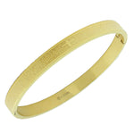 Stainless Steel Yellow Gold-Tone Religious Cross Spanish Prayer Bracelet