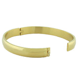 Stainless Steel Yellow Gold-Tone Highly Polished Bangle Bracelet