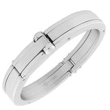 Stainless Steel Silver-Tone Men's Handcuff Bracelet