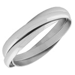 Stainless Steel Silver-Tone Three Interlocked Bangle Bracelets
