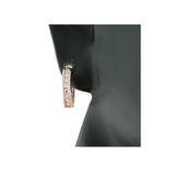 925 Sterling Silver Rose Gold-Tone White CZ Huggie Earrings