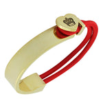 Fashion Alloy Red Stretch Cord Yellow Gold-Tone Crown Love Heart Bracelet