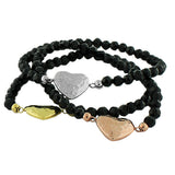 Black Bead Hearts