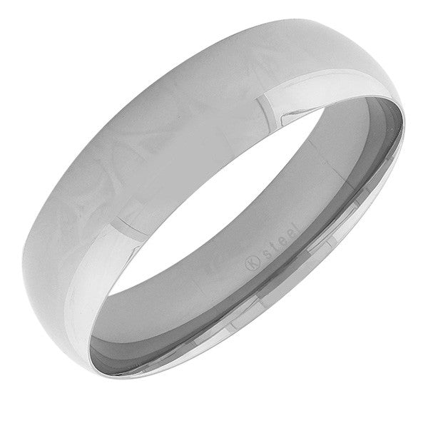 Stainless Steel Silver-Tone Classic Wide Bangle Bracelet