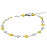 Stainless Steel Two-Tone Love Heart Anklet Bracelet