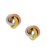 Stainless Steel Silver-Tone Gold-Tone Knot Stud Earrings