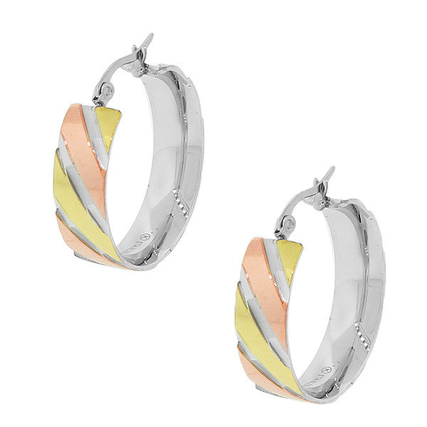 Stainless Steel Gold-Tone Silver-Tone Large Heavy Hoop Earrings