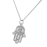 Green Stone Crystal Hamsa