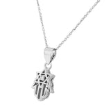 925 Sterling Silver Hamsa Evil Eye Star David Pendant