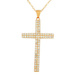 925 Sterling Silver Rose Gold-Tone Cross White Pendant Necklace Chain