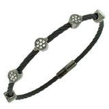 Fashion Alloy Black White CZ Bangle Bracelet