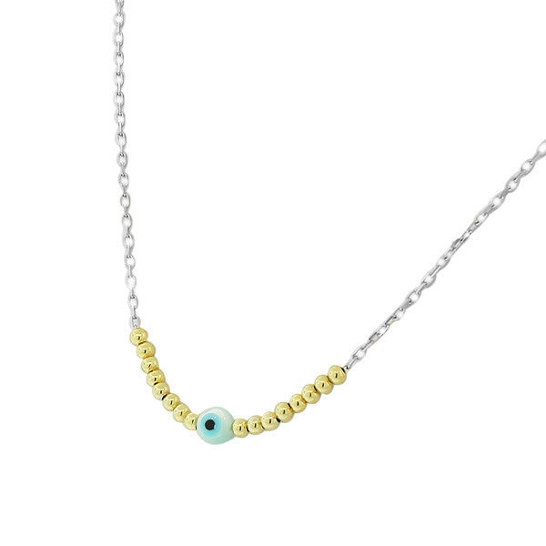 Gold Beads Evil Eye Necklace