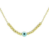 925 Sterling Silver Yellow Gold-Tone Evil Eye Pendant Necklace With Chain