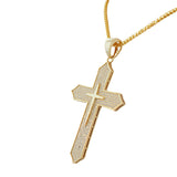 Sparkling Double Cross Pendant