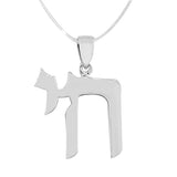 925 Sterling Silver Large Jewish Chai Charm Unisex Pendant Necklace