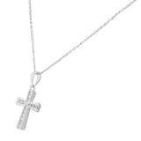 Sparkling Steel Cross Necklace