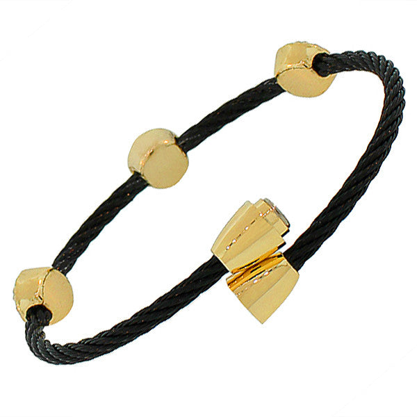 Black Cable Design Bangle
