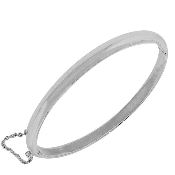 925 Sterling Silver Classic Round Bangle Bracelet