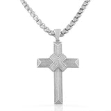 925 Sterling Silver Large Hip-Hop Micro Pave-Set CZ Latin Cross Religious Mens Pendant Necklace