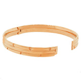 Stainless Steel Rose Gold-Tone White CZ Bangle Bracelet