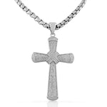 925 Sterling Silver Large Hip-Hop Micro Pave-Set CZ Latin Cross Religious Mens Pendant Necklace