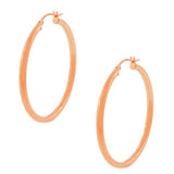 925 Sterling Silver Rose Gold-Tone Classic Hoop Earrings