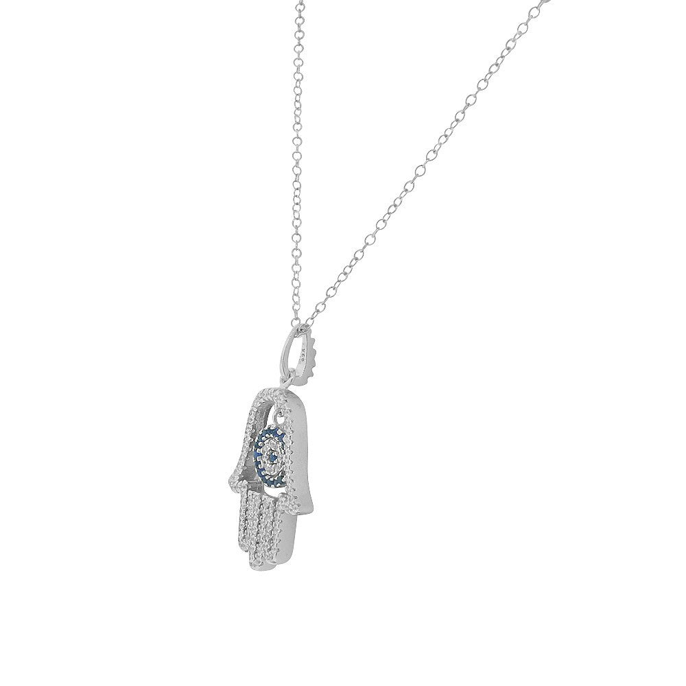 Blue Fashion Hamsa Necklace