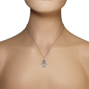 Blue Fashion Hamsa Necklace
