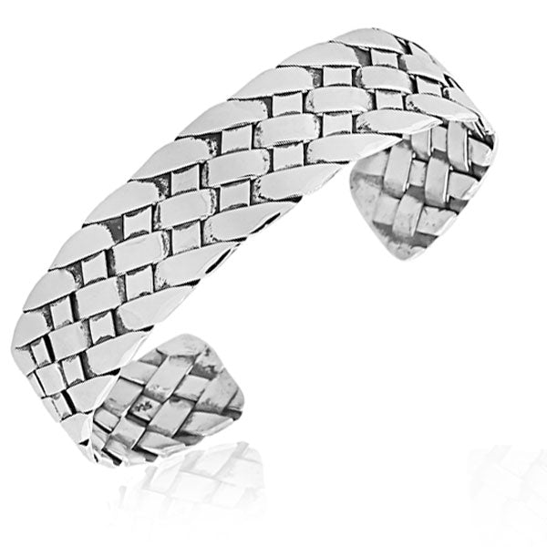 925 Sterling Silver Classic Open End Womens Cuff Bangle Bracelet