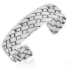 925 Sterling Silver Classic Open End Womens Cuff Bangle Bracelet