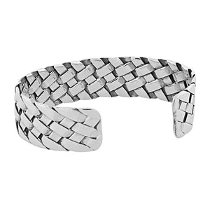 925 Sterling Silver Classic Open End Womens Cuff Bangle Bracelet