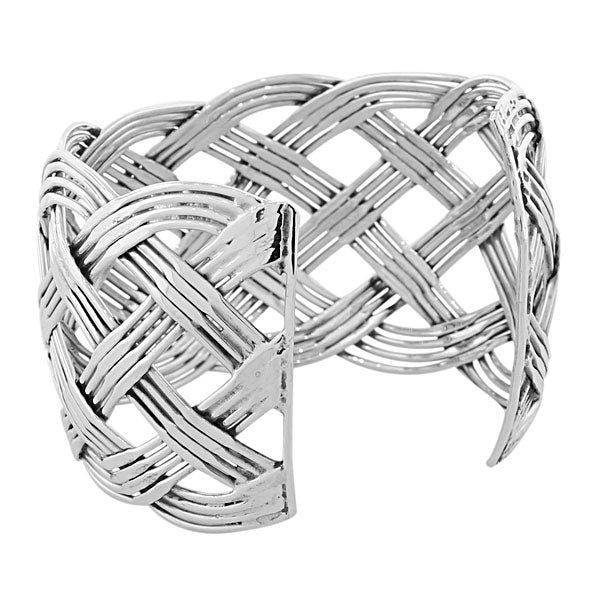 925 Sterling Silver Extra Wide Classic Open End Womens Cuff Bangle Bracelet