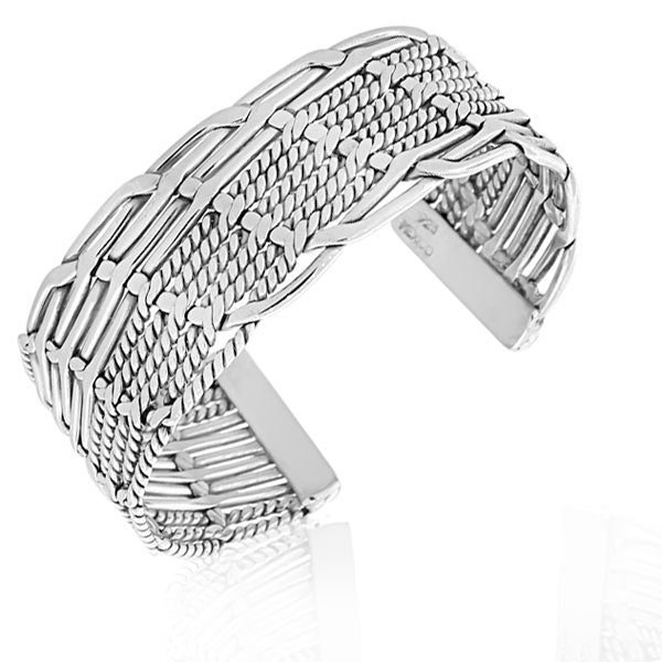 925 Sterling Silver Classic Open End Womens Cuff Bangle Bracelet