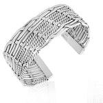 925 Sterling Silver Classic Open End Womens Cuff Bangle Bracelet