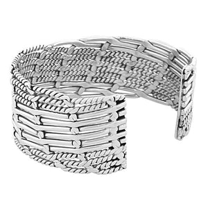 925 Sterling Silver Classic Open End Womens Cuff Bangle Bracelet