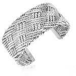 925 Sterling Silver Classic Open End Womens Cuff Bangle Bracelet