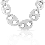 925 Sterling Silver Feather Light Choker Large Chunky Link Chain Womens Necklace