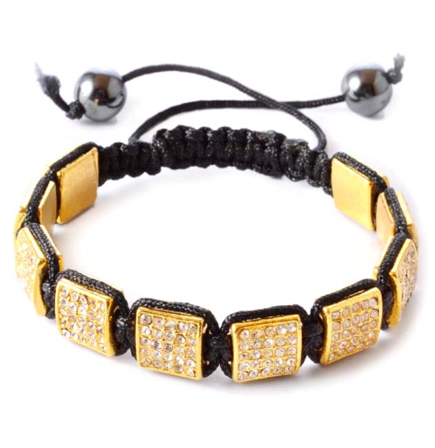 Square Gold Bead Bracelet