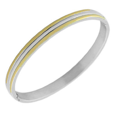Stainless Steel Silver Gold Two Tone Womens  Bracelet