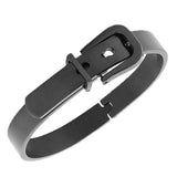Stainless Steel Silver Gold-Tone Belt Buckle Chain Womens  Bracelet