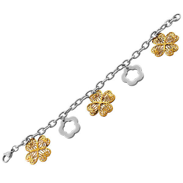 Golden Flower Charm Bracelet