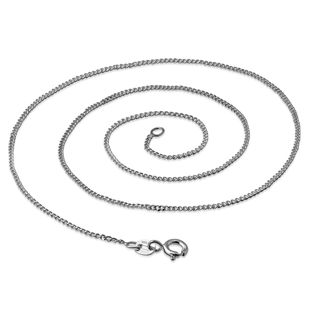 925 Sterling Silver Circle Link chain necklace 18"