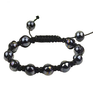 Black Beads Cord Macrame Beaded Bracelet