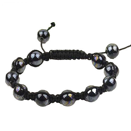Black Beads Cord Macrame Beaded Bracelet