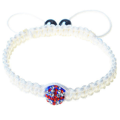 Britain Flag British English United Kingdom Macrame Beaded Adjustable Bracelet